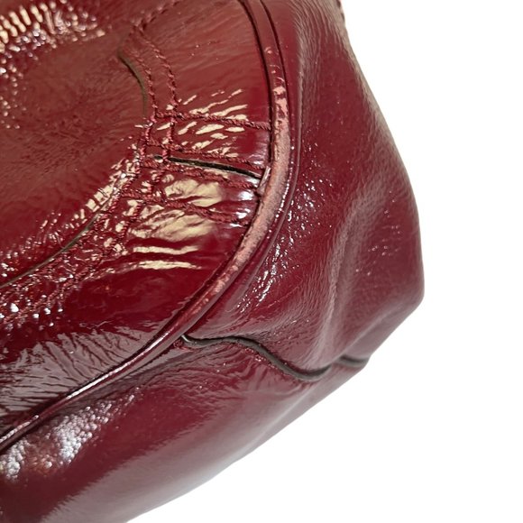 Antonio Melani Burgundy Leather Satchel Handbag w/ Dust Bag - Picture 3 of 8